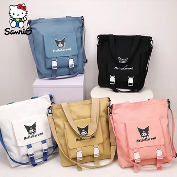 Новая сумка Sanrio, холщовые сумки через плечо с мультяшным Куроми, модная сумка большой емкости, студенческие сумки для женщин, подарки на День рождения