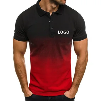 Летние мужские рубашки поло с индивидуальным логотипом, футболка с принтом 