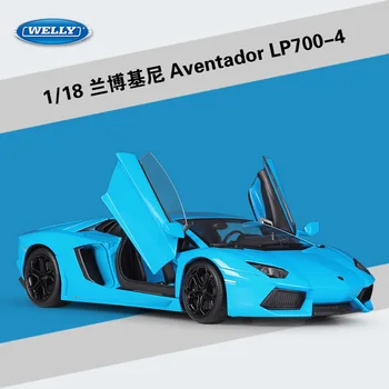 Welly 1: 18 Lamborghini Aventador Lp700 Имитация спортивного автомобиля, готовая модель автомобиля из сплава, Готовые игрушки, коллекция подарков