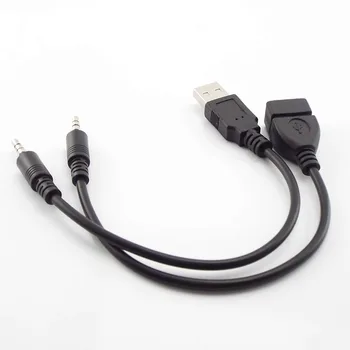 20 см Aux Аудио конвертер 3,5 мм штекерный Кабель К USB женский штекерный разъем Usb Автомобильный Аудиокабель OTG Автомобильный 3,5 мм Адаптер провод шнур