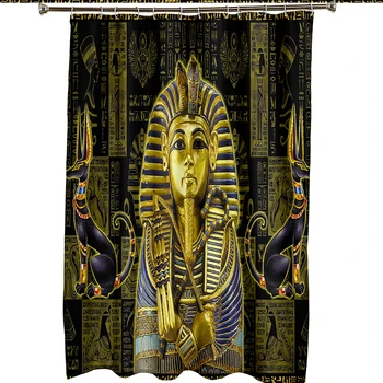 Дешевые Африканские Египетские Пирамиды Фараонов Водонепроницаемые Моющиеся Аксессуары для ванной комнаты Занавески для душа из полиэстера с крючками 12 шт.