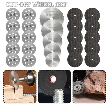 Набор мини-алмазных отрезных кругов из 30 штук для принадлежностей для вращающегося инструмента Дисковые пилы Шлифовальные круги Диск с оправкой