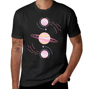 Новая футболка Space pink planet, футболки на заказ, создайте свои собственные летние топы, мужские футболки с высоким воротом
