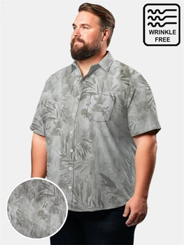 Мужская гавайская рубашка с лацканами на пуговицах размера оверсайз 7XL, летняя винтажная одежда с коротким рукавом