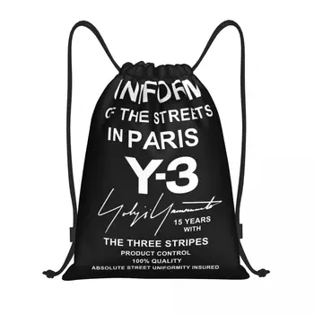 Изготовленная на заказ Йоджи Ямамото С улиц Парижа Сумка на шнурке Женская Мужская Легкая Спортивная сумка для хранения в спортзале