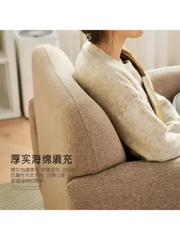 Скандинавский одноместный диван-кресло, современный минималистичный тканевый диван для маленькой квартиры, легкий роскошный маленький диван для отдыха, тигровый стул со спинкой Скандинавский одноместный диван-кресло, современный минималистичный тканевый диван для маленькой квартиры, легкий роскошный маленький диван для отдыха, тигровый стул со спинкой 2