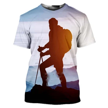 Мужские и женские футболки с 3D-принтом для альпинизма, летние повседневные рубашки для фитнеса, Модные дышащие футболки