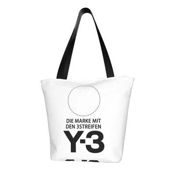 Сумка-тоут с модным принтом Yohji Yamamoto, Многоразовая холщовая сумка для покупок через плечо