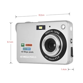 Цифровая Камера 1080P Видеокамера 48MP С защитой от встряхивания, 8-кратный Зум, 2,7 