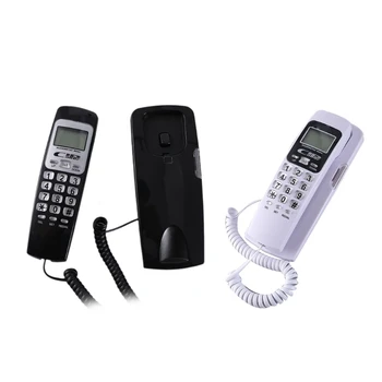 Мини-проводной телефон с регулируемыми мелодиями звонка и повторным набором номера на ЖК-дисплее