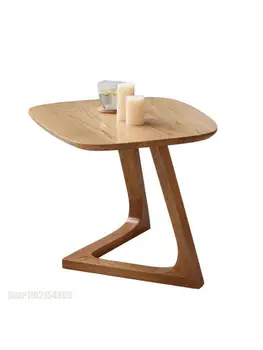 Журнальный столик из чистого массива дерева, креативный угловой столик из белого дуба для маленькой квартиры, узкий столик VC, передвижная мини-прикроватная тумбочка, диван