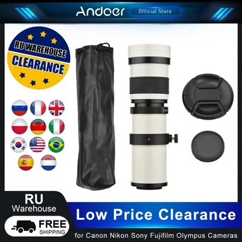Объектив камеры Andoer для Canon Nikon Sony Fujifilm Olympus MF с супертелеобъективным зумом F/8.3-16 420- 800 мм Т образное крепление 1/4 резьбы