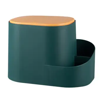 Хранение мусора Практичный зеленый Маленький настольный Мини-креативный мусорный бак для кухни в гостиной с крышкой, новый рабочий стол