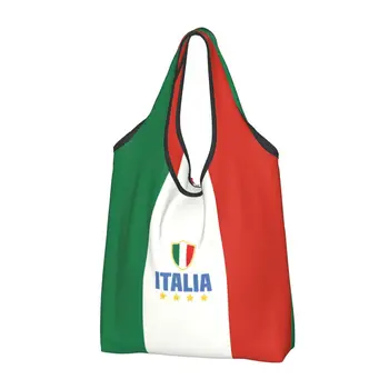 Сумки для покупок с флагом Италии, сумки для покупок через плечо, женские сумки для покупок на заказ, сумки большой емкости