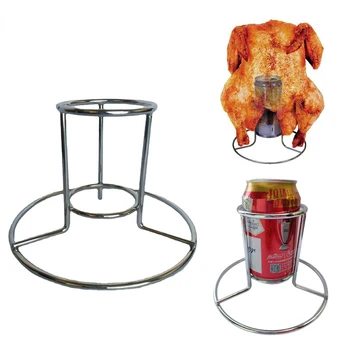 Подставка для куриного гриля из нержавеющей стали, держатель для запекания барбекю, подставка для пивных банок, подставка для курицы для внутреннего кемпинга, аксессуар для гриля для пикника на открытом воздухе