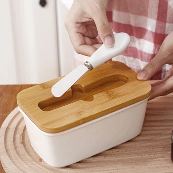 Коробка для хранения масла с ножом для нарезки сыра, чехол для хранения продуктов в доме Коробка для хранения масла с ножом для нарезки сыра, чехол для хранения продуктов в доме 1