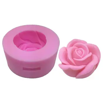 Форма для розового мыла, силиконовые формы для мыла в розовом дизайне, силиконовые формы для изготовления мыла, 3D Форма для розовой свечи с прозрачной текстурой Для