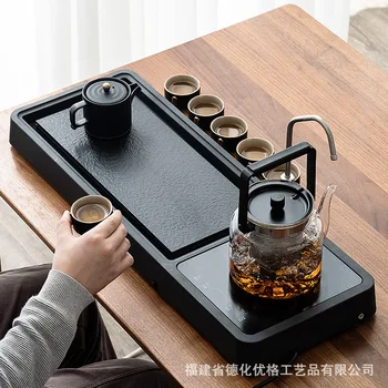 встроенный набор чайных подносов, имитация стола для приготовления сухого чая Вуджинси, бытовой чайный набор кунг-фу, чайник, электрическая керамическая плита