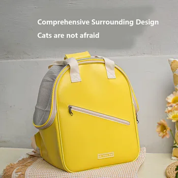 Рюкзак с большим пространством для прогулок Переносная сумка для кошек, Солнцезащитный Дышащий рюкзак, Рюкзак для домашних животных на два плеча