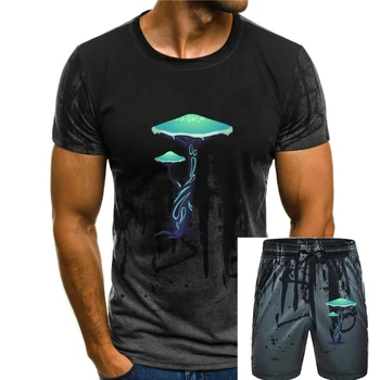 Модные мужские футболки с коротким графическим круглым вырезом и принтом токсичных грибов, футболки Nature
