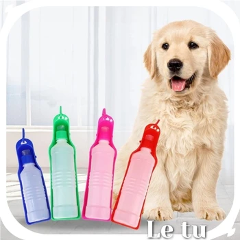 250 мл / 500 мл Бутылка для воды для собак Пластиковая Портативная бутылка для воды Для домашних животных, миска для питьевой воды для путешествий на открытом воздухе, складные миски для собак