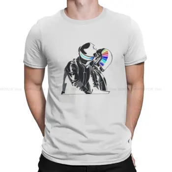 Белая футболка в стиле хип-хоп Daft Punk, повседневная футболка из полиэстера, горячая распродажа, футболка для мужчин и женщин