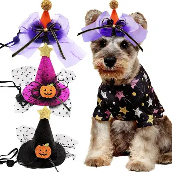 Милая шляпа для домашних животных, шляпа для домашних животных в жутком стиле, Регулируемое украшение для Кошек и собак на Хэллоуин, костюм для домашних животных с милыми аксессуарами