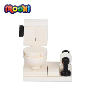 Строительный блок для туалета MOOXI, серия City Home, сцена, собранный кирпич, развивающая игрушка для детей, подарок другу MOC0036