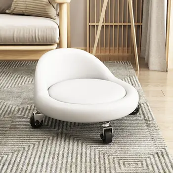 Новейший маленький круглый напольный стульчик для педикюра, массажный табурет, мебельный стул, табурет на роликах со шкивом на колесиках для гостиной
