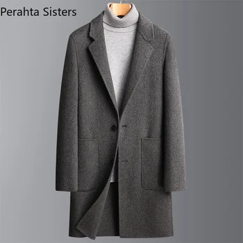 Высококачественный шерстяной тренч Arbaka, мужские осенне-зимние шерстяные пальто в деловом стиле с длинными рукавами, роскошная мужская одежда