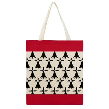 Холщовая сумка-тоут Double Flag of Limousin Холщовая сумка с Юмористической графикой, Лидер продаж, рюкзак, сумочка высшего качества