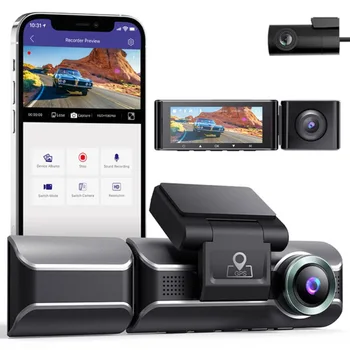 4K 3-канальный трехобъективный Wifi Gps Azdome Автомобильный видеорегистратор M550 Dashcam с датчиком камеры Sony