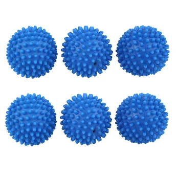 6 x синих шариков для сушки многоразового использования, мяч для смягчения ткани
