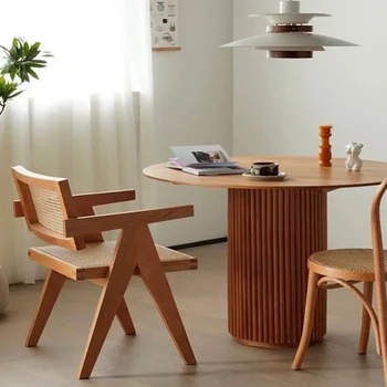 Nordic Ins Спинка из массива Дерева, Обеденный стул из настоящего ротанга, Средневековый Дизайн стула, Мебель для отдыха в стиле Ретро, Подлокотник для гостиной, мебель для стула Nordic Ins Спинка из массива Дерева, Обеденный стул из настоящего ротанга, Средневековый Дизайн стула, Мебель для отдыха в стиле Ретро, Подлокотник для гостиной, мебель для стула 3