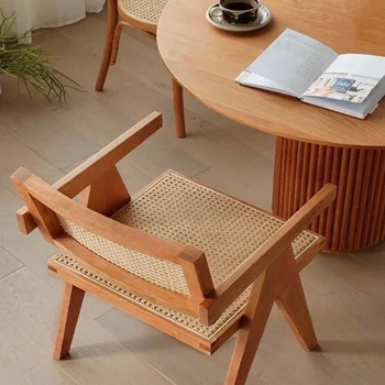 Nordic Ins Спинка из массива Дерева, Обеденный стул из настоящего ротанга, Средневековый Дизайн стула, Мебель для отдыха в стиле Ретро, Подлокотник для гостиной, мебель для стула Nordic Ins Спинка из массива Дерева, Обеденный стул из настоящего ротанга, Средневековый Дизайн стула, Мебель для отдыха в стиле Ретро, Подлокотник для гостиной, мебель для стула 4