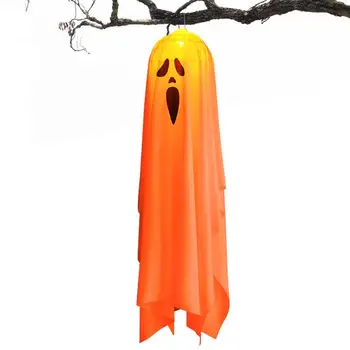 Светодиодные фонари Halloween Ghost Windsocks, украшения для Хэллоуина, водонепроницаемые праздничные украшения Ghost Windsock для патио, дорожки в саду