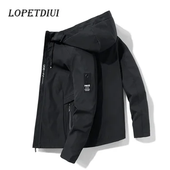 2023 Новые мужские демисезонные уличные модные повседневные ветрозащитные дышащие куртки Пальто Мужские однотонные куртки с капюшоном мужские