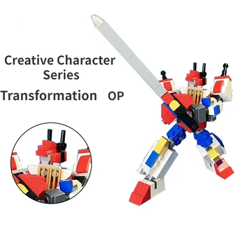MOC Creative Transformation Diamond OP Робот-механик для сборки мелких частиц, строительный блок-головоломка, детская игрушка в подарок на день рождения