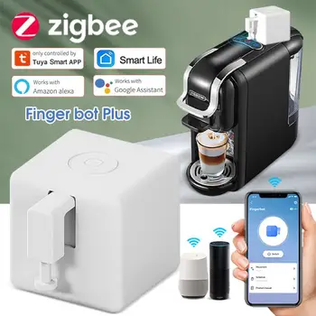 Tuya Zigbee Fingerbot Plus Smart Switch Кнопочный Толкатель Умный Таймер Жизни Голосовое Управление Работает С Alexa Google Assistant