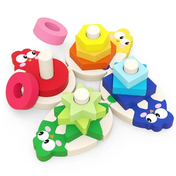 Пазлы Деревянная игра-сортировка по формам и цветам, развивающая игрушка для ребенка