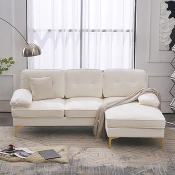 Простой и стильный трехместный модульный диван для помещений, бежевый, высококачественный, простой в сборке, удобный для гостиной, квартиры