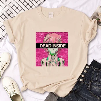 Топ Dead Inside, женские футболки с аниме harajuku, уличная одежда, женский графический дизайнер, одежда 2000-х Топ Dead Inside, женские футболки с аниме harajuku, уличная одежда, женский графический дизайнер, одежда 2000-х 1