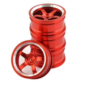 4шт 52 мм Металлический Обод Колеса Ступица Колеса Металлический Обод Колеса Ступица Колеса Для HSP Tamiya HPI Kyosho Sakura Traxxas, Красный
