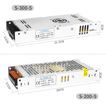 Светодиодный Источник питания AC200-240V светодиодный адаптер-трансформатор netzteil, используемый для полосовых светильников WS2812B WS2813 SK6812 SK9822 DC5V 40A/60A Светодиодный Источник питания AC200-240V светодиодный адаптер-трансформатор netzteil, используемый для полосовых светильников WS2812B WS2813 SK6812 SK9822 DC5V 40A/60A 1
