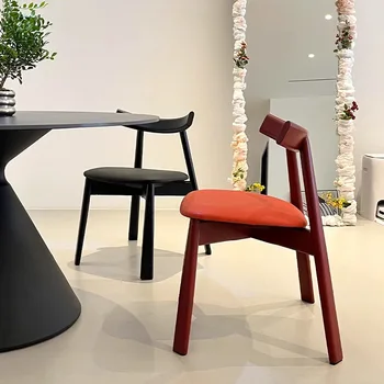 Обеденный стул из массива дерева в итальянском скандинавском стиле, Кухонный Дизайнерский стул для отдыха, ресторан, кафе, Спинка, Седло, мебель для дома WKDC