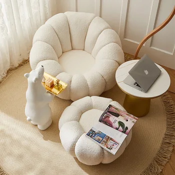 Кресло для гостиной в скандинавском стиле с откидной спинкой, уютное кресло для чтения, дизайнерское Белое минималистичное украшение салона Fauteuil