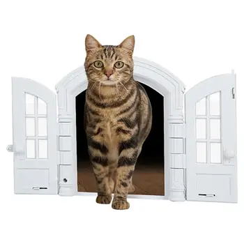 Кошачья дверца для окон, французская дверца для котенка, дверца для экстерьера, Самодельная дверца для домашних животных, зоотовары для кошек, собак, подходит для прачечной, ванной комнаты.