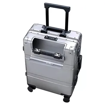 Металлический чемодан из алюминиево-магниевого сплава прочный, с передним отверстием для фотосъемки и деловых поездок Металлический чемодан из алюминиево-магниевого сплава прочный, с передним отверстием для фотосъемки и деловых поездок 3